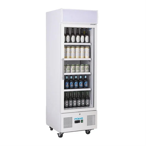 Polar G-Series Upright Single Door Display Fridge White 218Ltr DM075-A